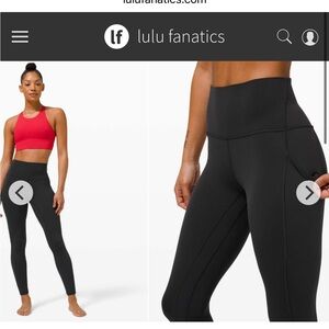 Lululemon Align High Rise Pant with Pockets 25" Sz 10 Black 1058